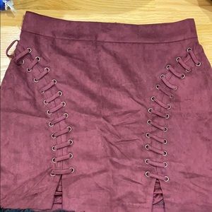 NWT burgundy mini skirt